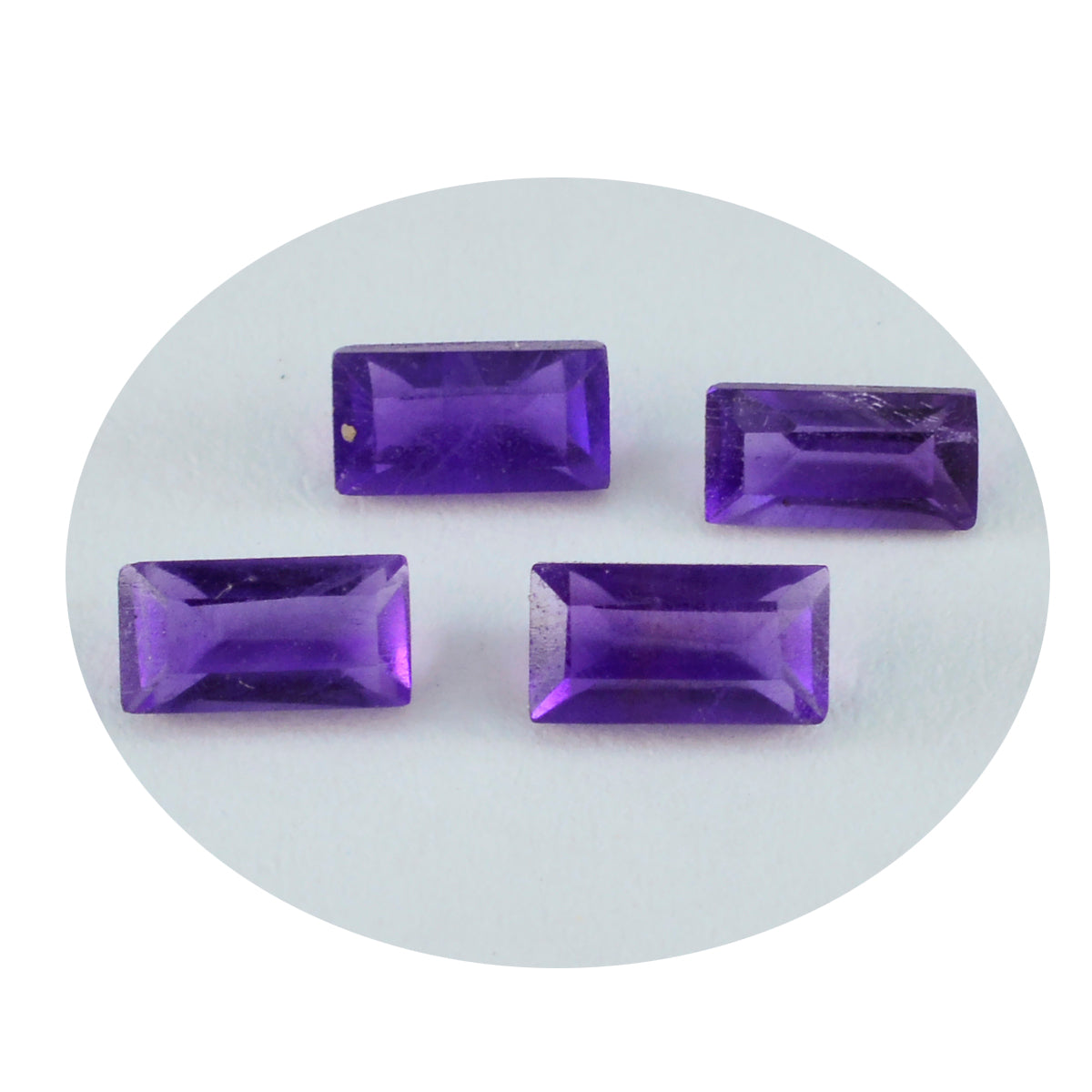 Riyogems 1PC Natural Purple Amethyst Faceted 5x10 mm Baguette Shape excellent Quality Gem