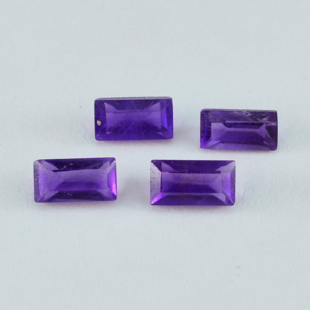 Riyogems 1PC Natural Purple Amethyst Faceted 5x10 mm Baguette Shape excellent Quality Gem