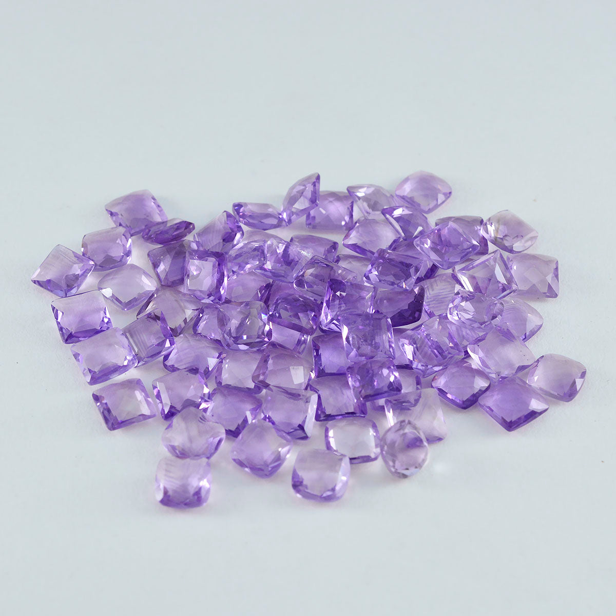Riyogems 1PC Natural Purple Amethyst Faceted 5x5 mm Square Shape A1 Quality Loose Stone