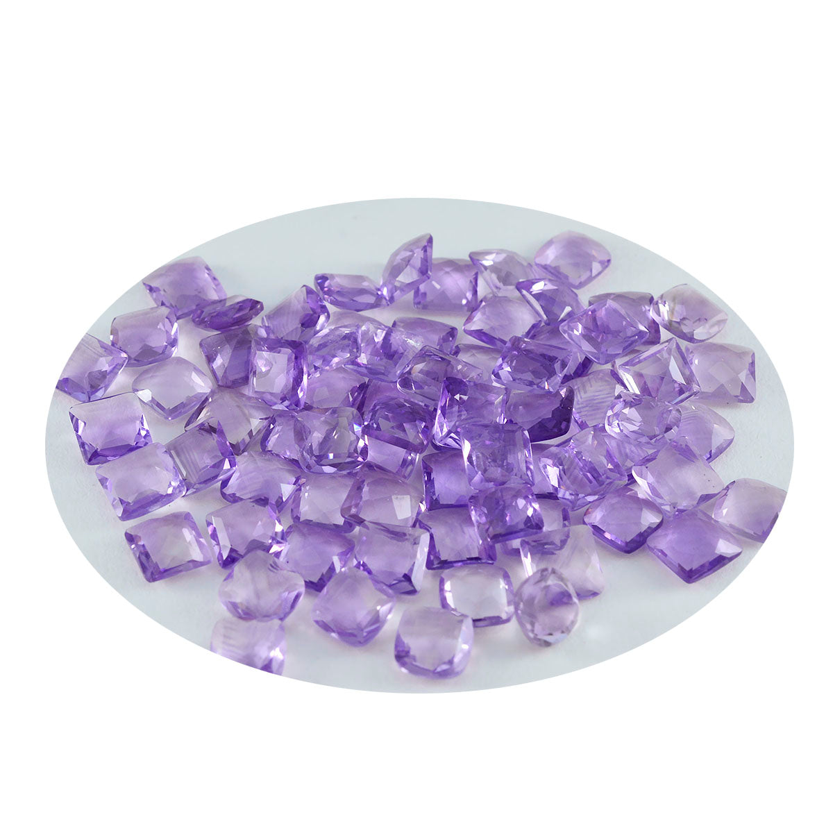 Riyogems 1PC Natural Purple Amethyst Faceted 5x5 mm Square Shape A1 Quality Loose Stone