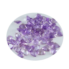 Riyogems 1PC Natural Purple Amethyst Faceted 5x5 mm Trillion Shape lovely Quality Stone