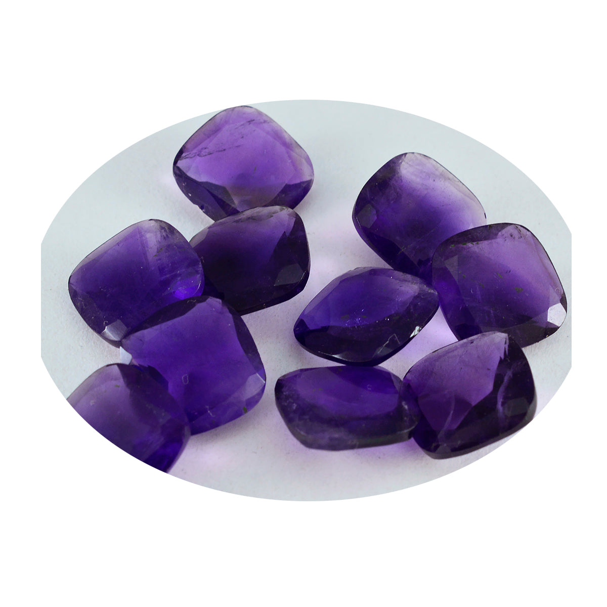 Riyogems 1PC Natural Purple Amethyst Faceted 6X6 mm Cushion Shape fantastic Quality Loose Stone