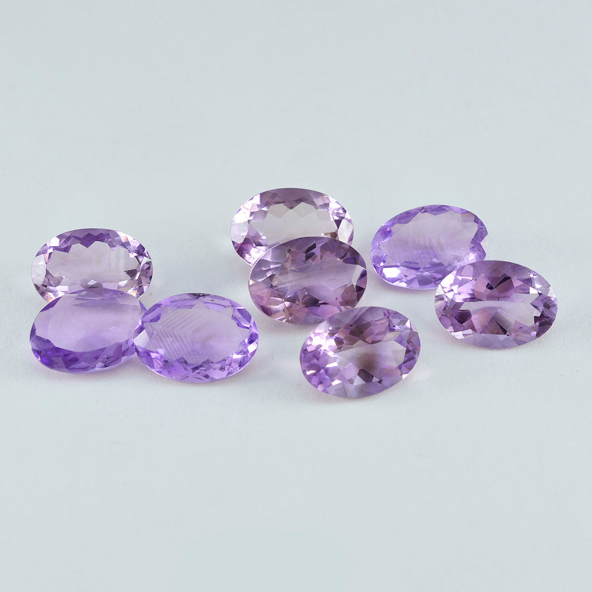 Riyogems 1PC Natural Purple Amethyst Faceted 6x8 mm Oval Shape A+1 Quality Gem