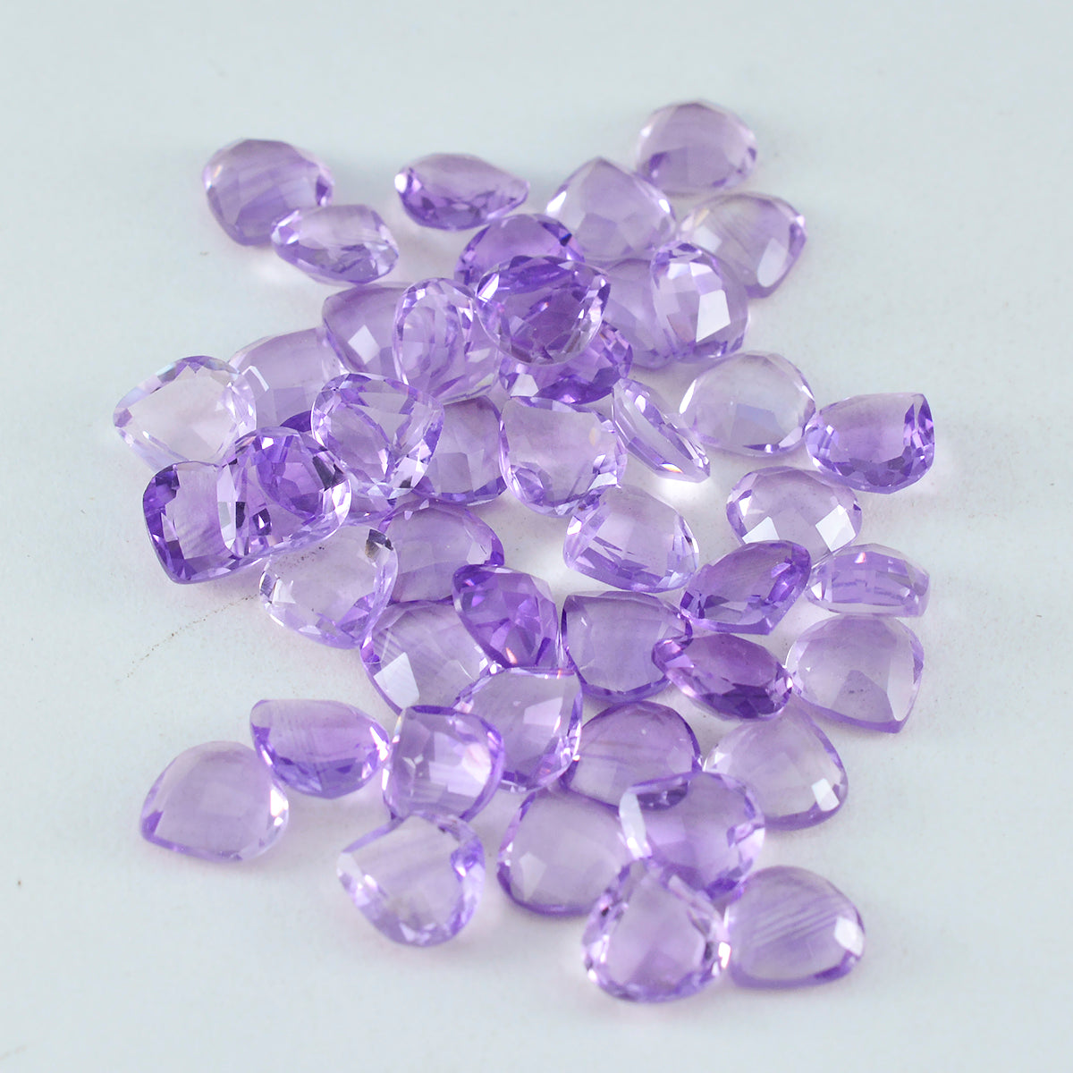 Riyogems 1PC Natural Purple Amethyst Faceted 7X7 mm Heart Shape good-looking Quality Gemstone
