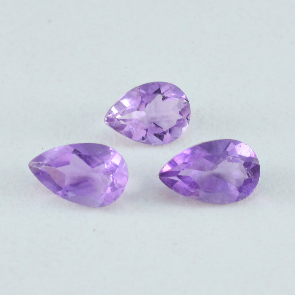 Riyogems 1PC Natural Purple Amethyst Faceted 7x10 mm Pear Shape astonishing Quality Loose Gem