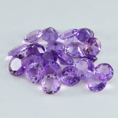 Riyogems 1PC Natural Purple Amethyst Faceted 7x7 mm Round Shape awesome Quality Loose Gems