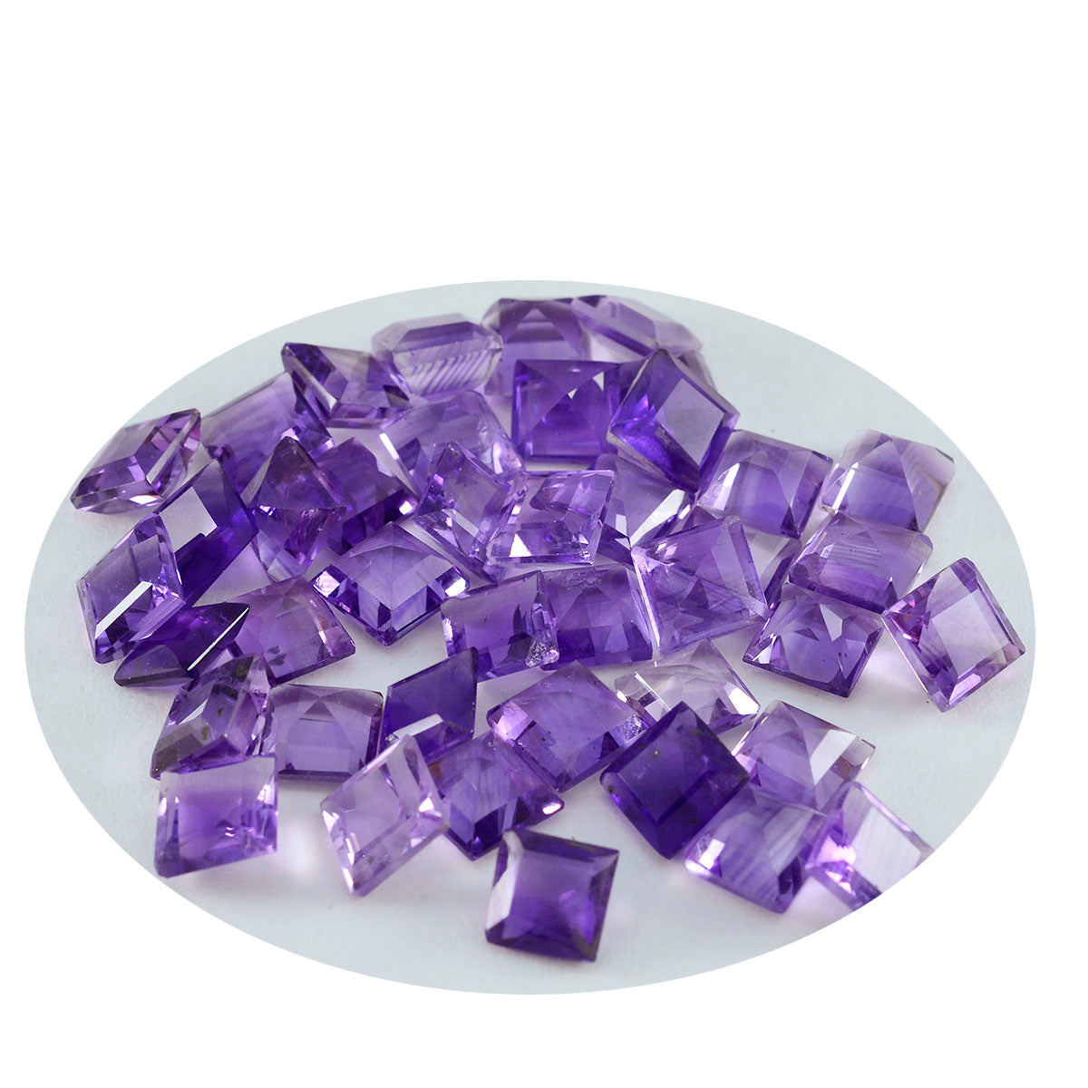 Riyogems 1PC Natural Purple Amethyst Faceted 8x8 mm Square Shape beautiful Quality Gems