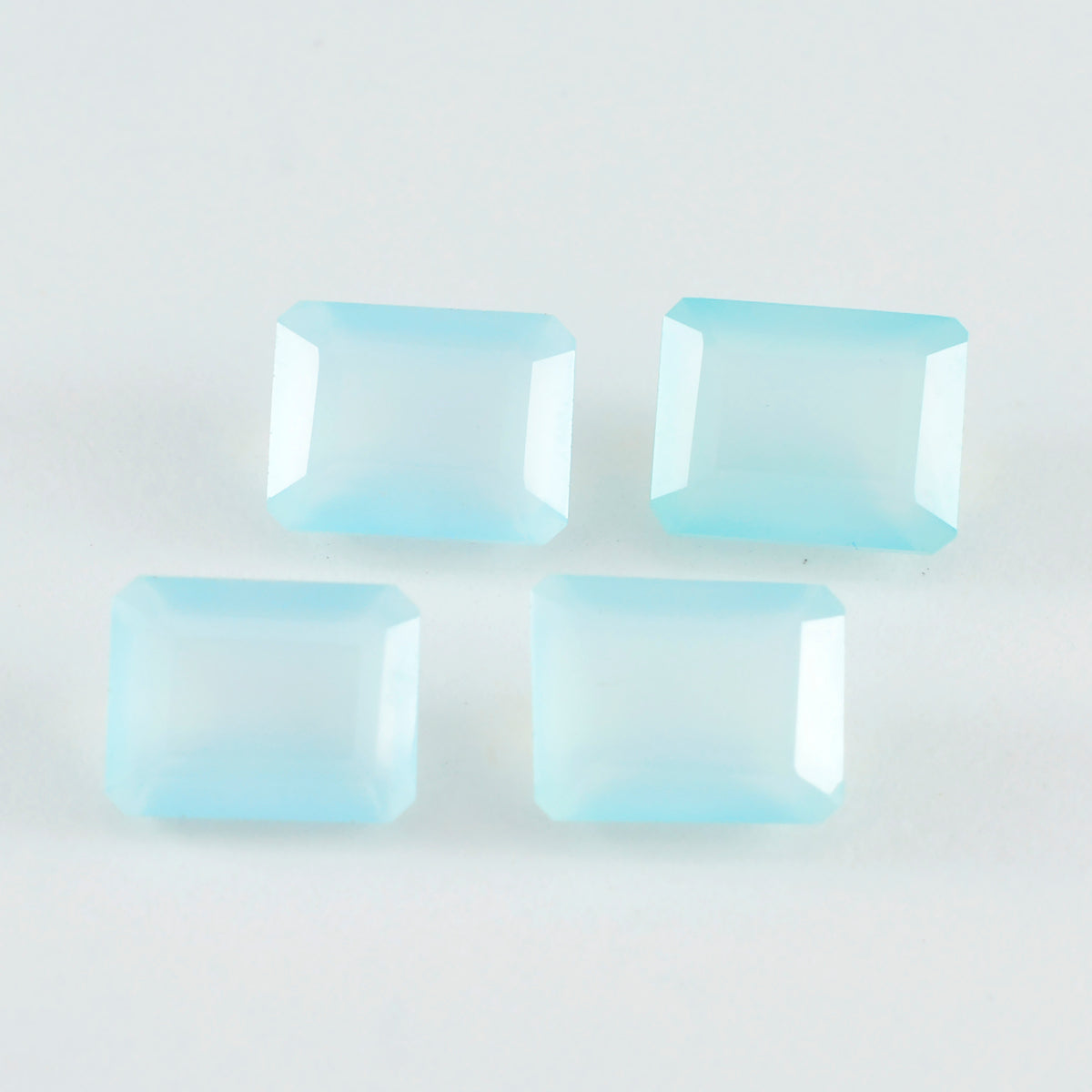 Riyogems 1PC Real Aqua Chalcedony Faceted 10x12 mm Octagon Shape nice-looking Quality Loose Gems