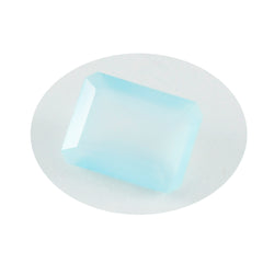 Riyogems 1PC Real Aqua Chalcedony Faceted 10x12 mm Octagon Shape nice-looking Quality Loose Gems