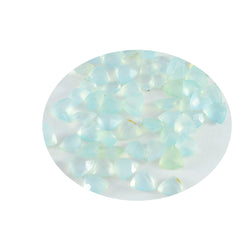Riyogems 1PC Real Aqua Chalcedony Faceted 5X5 mm Trillion Shape A+ Quality Loose Gems