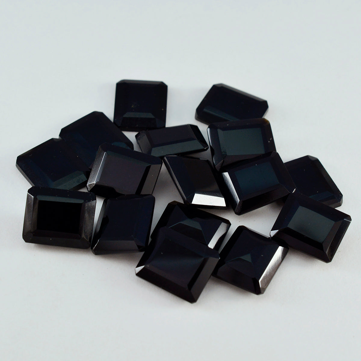 Riyogems 1PC Real Black Onyx Faceted 10x12 mm Octagon Shape wonderful Quality Gemstone