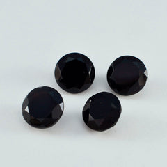 Riyogems 1PC Real Black Onyx Faceted 11x11 mm Round Shape pretty Quality Loose Stone