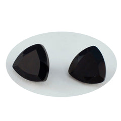 Riyogems 1PC Real Black Onyx Faceted 11x11 mm Trillion Shape pretty Quality Loose Stone
