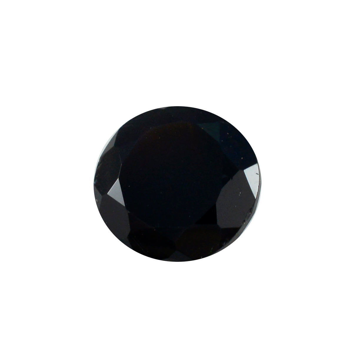 Riyogems 1PC Real Black Onyx Faceted 14x14 mm Round Shape handsome Quality Gems