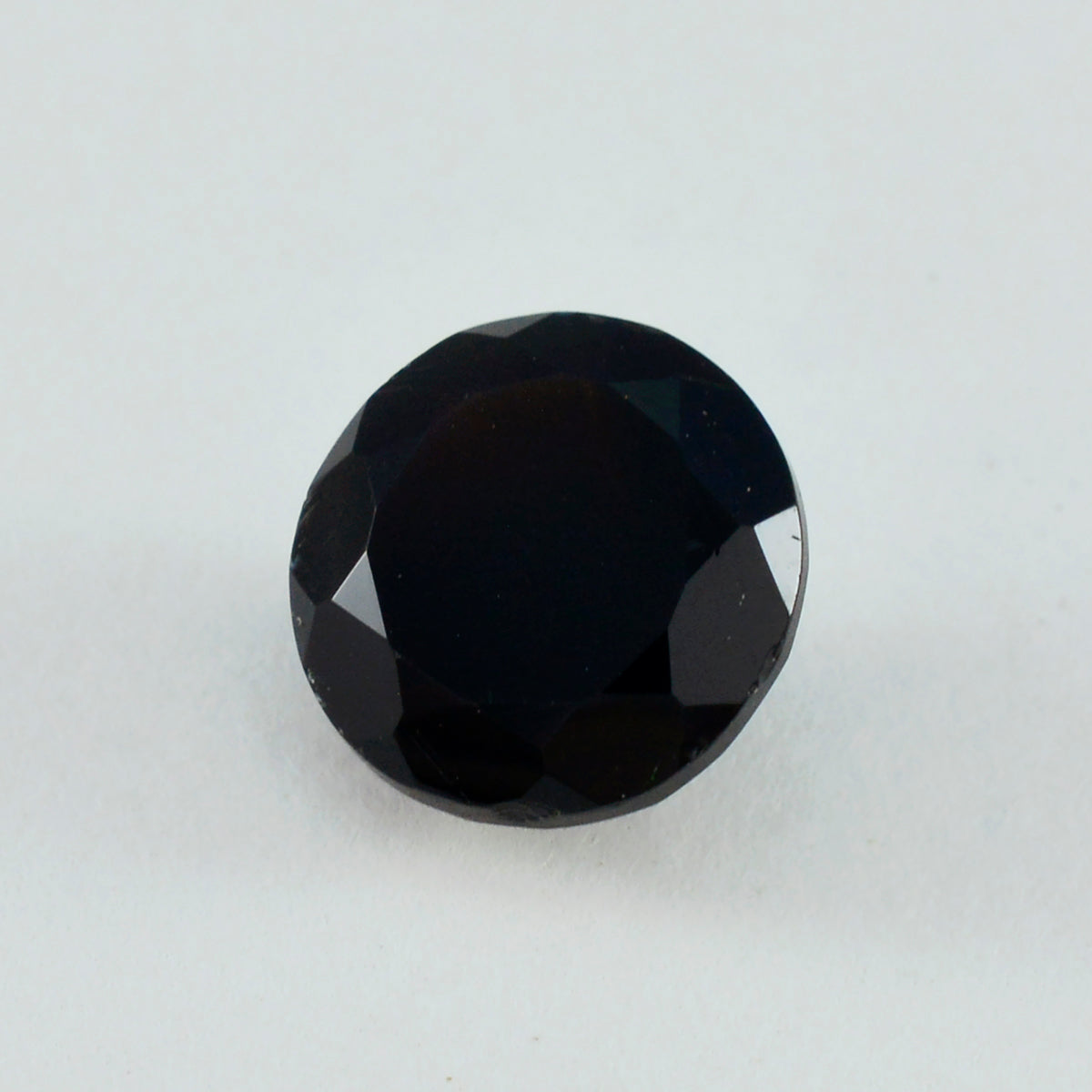 Riyogems 1PC Real Black Onyx Faceted 14x14 mm Round Shape handsome Quality Gems