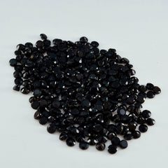 Riyogems 1PC Real Black Onyx Faceted 2x2 mm Round Shape Good Quality Loose Gems