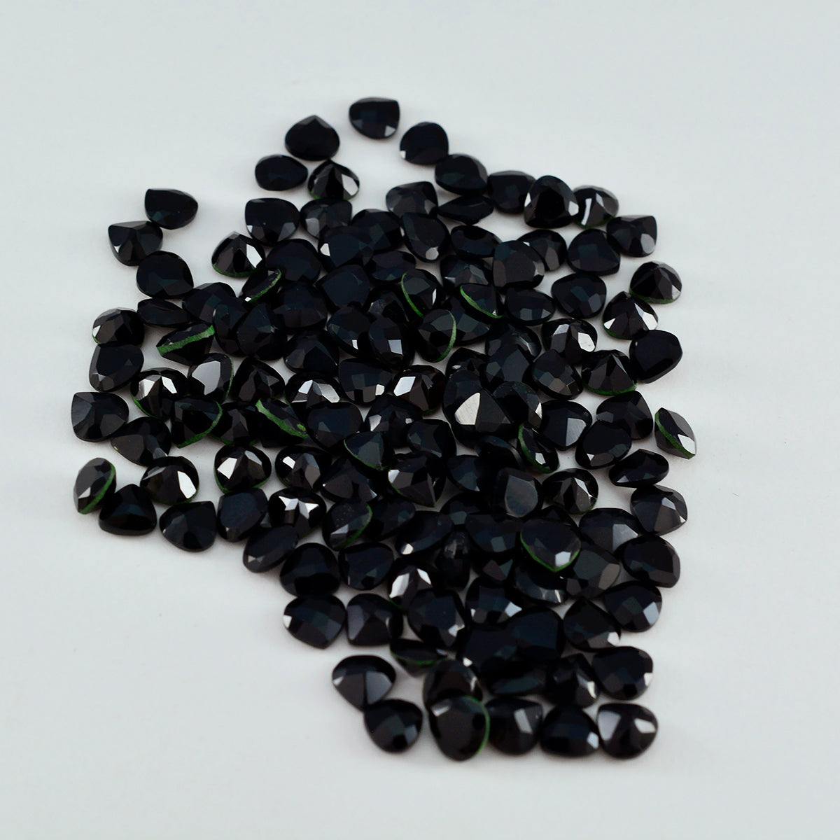 Riyogems 1PC Real Black Onyx Faceted 4x4 mm Heart Shape awesome Quality Loose Stone