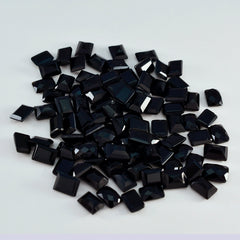 Riyogems 1PC Real Black Onyx Faceted 4x6 mm Octagon Shape astonishing Quality Loose Gems