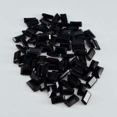 Riyogems 1PC Real Black Onyx Faceted 5x10 mm Baguette Shape amazing Quality Gemstone
