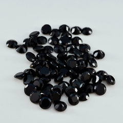Riyogems 1PC Real Black Onyx Faceted 5x5 mm Round Shape attractive Quality Gem