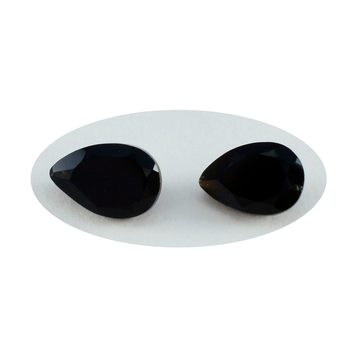 Riyogems 1PC Real Black Onyx Faceted 5x7 mm Pear Shape A Quality Loose Gemstone