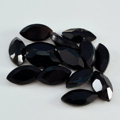 Riyogems 1PC Real Black Onyx Faceted 6x12 mm Marquise Shape handsome Quality Loose Gems