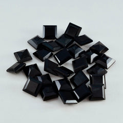 Riyogems 1PC Real Black Onyx Faceted 8X8 mm Square Shape superb Quality Loose Gemstone