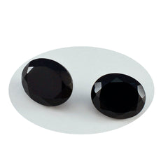 Riyogems 1PC Real Black Onyx Faceted 9X11 mm Oval Shape sweet Quality Gems