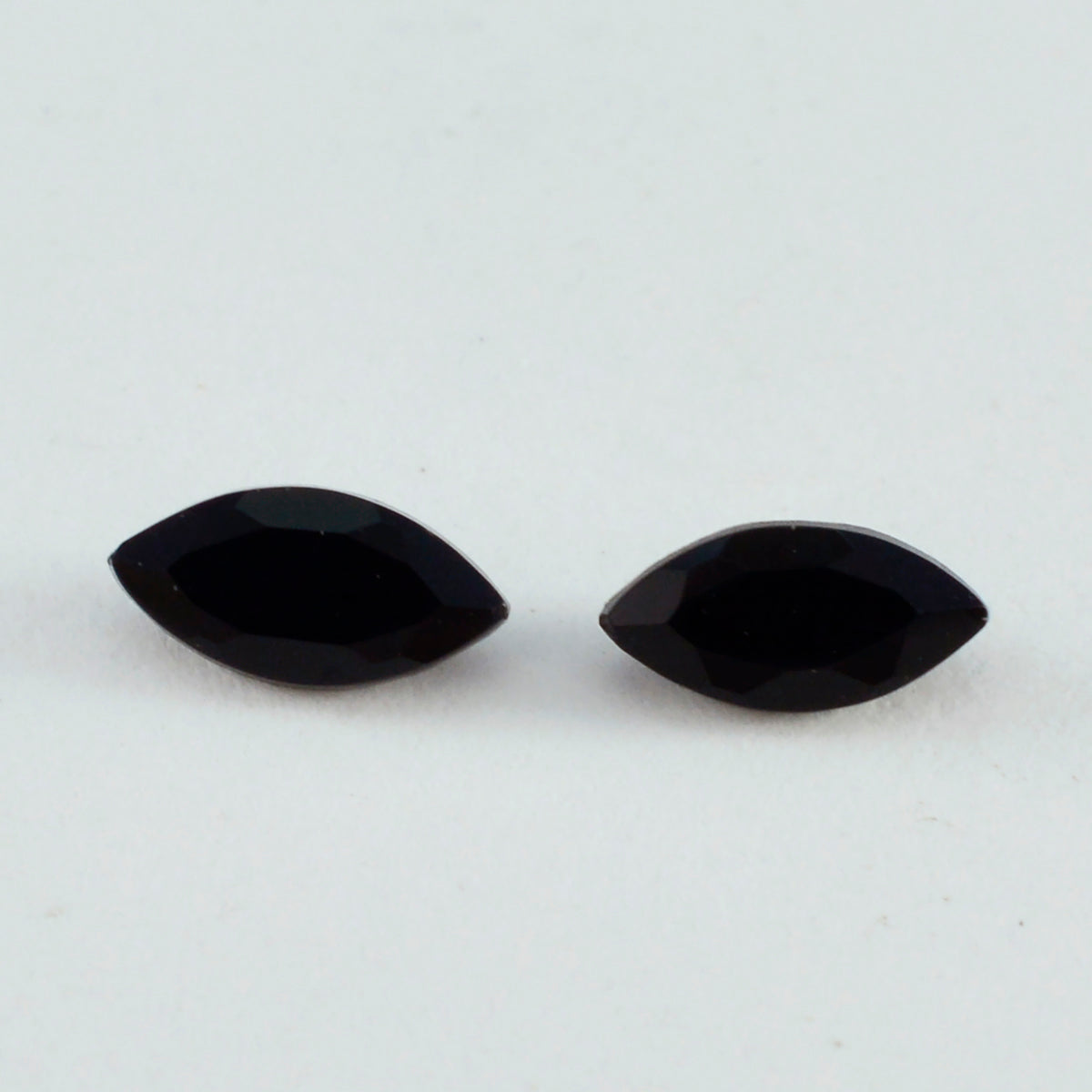 Riyogems 1PC Real Black Onyx Faceted 9x18 mm Marquise Shape excellent Quality Gem