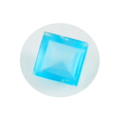 Riyogems 1PC Real Blue Chalcedony Faceted 11x11 mm Square Shape attractive Quality Gems