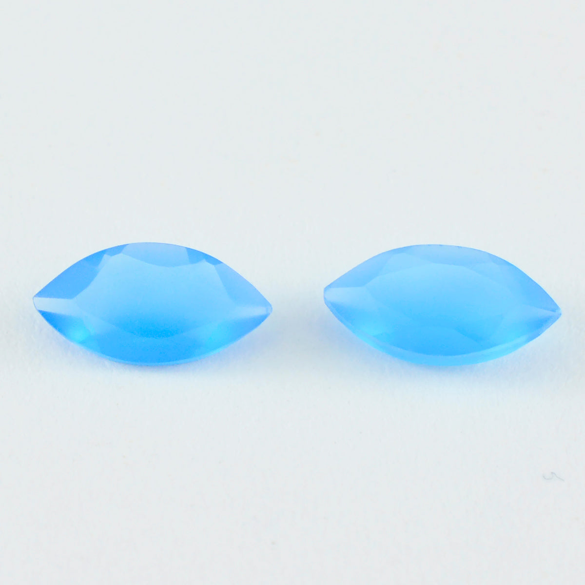 Riyogems 1PC Real Blue Chalcedony Faceted 11x22 mm Marquise Shape beautiful Quality Gemstone