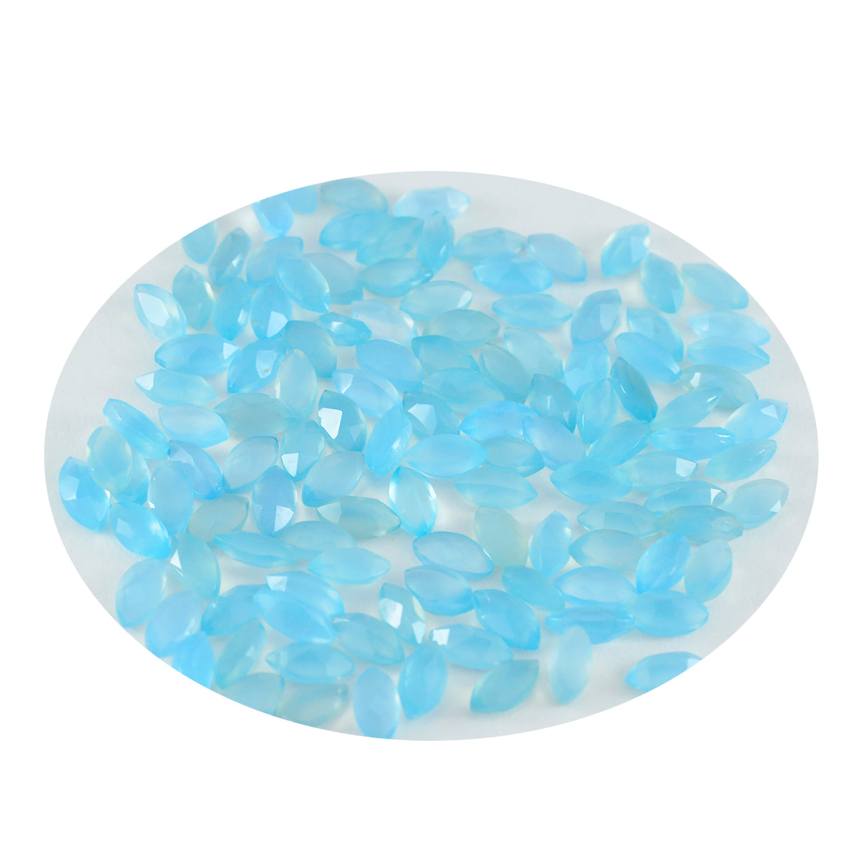 Riyogems 1PC Real Blue Chalcedony Faceted 2x4 mm Marquise Shape cute Quality Stone