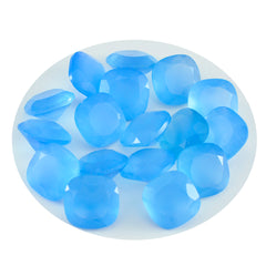Riyogems 1PC Real Blue Chalcedony Faceted 5x5 mm Cushion Shape Nice Quality Loose Gems