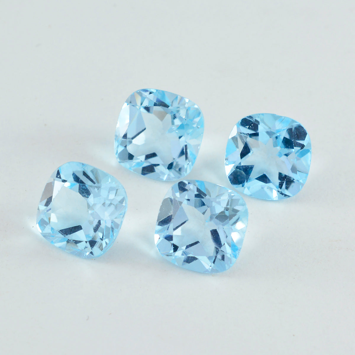 Riyogems 1PC Real Blue Topaz Faceted 11x11 mm Cushion Shape AAA Quality Gemstone