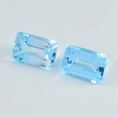 Riyogems 1PC Real Blue Topaz Faceted 12x16 mm Octagon Shape excellent Quality Loose Gemstone