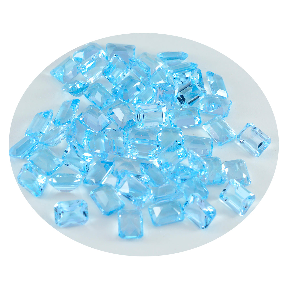 Riyogems 1PC Real Blue Topaz Faceted 3x5 mm Octagon Shape A1 Quality Loose Stone