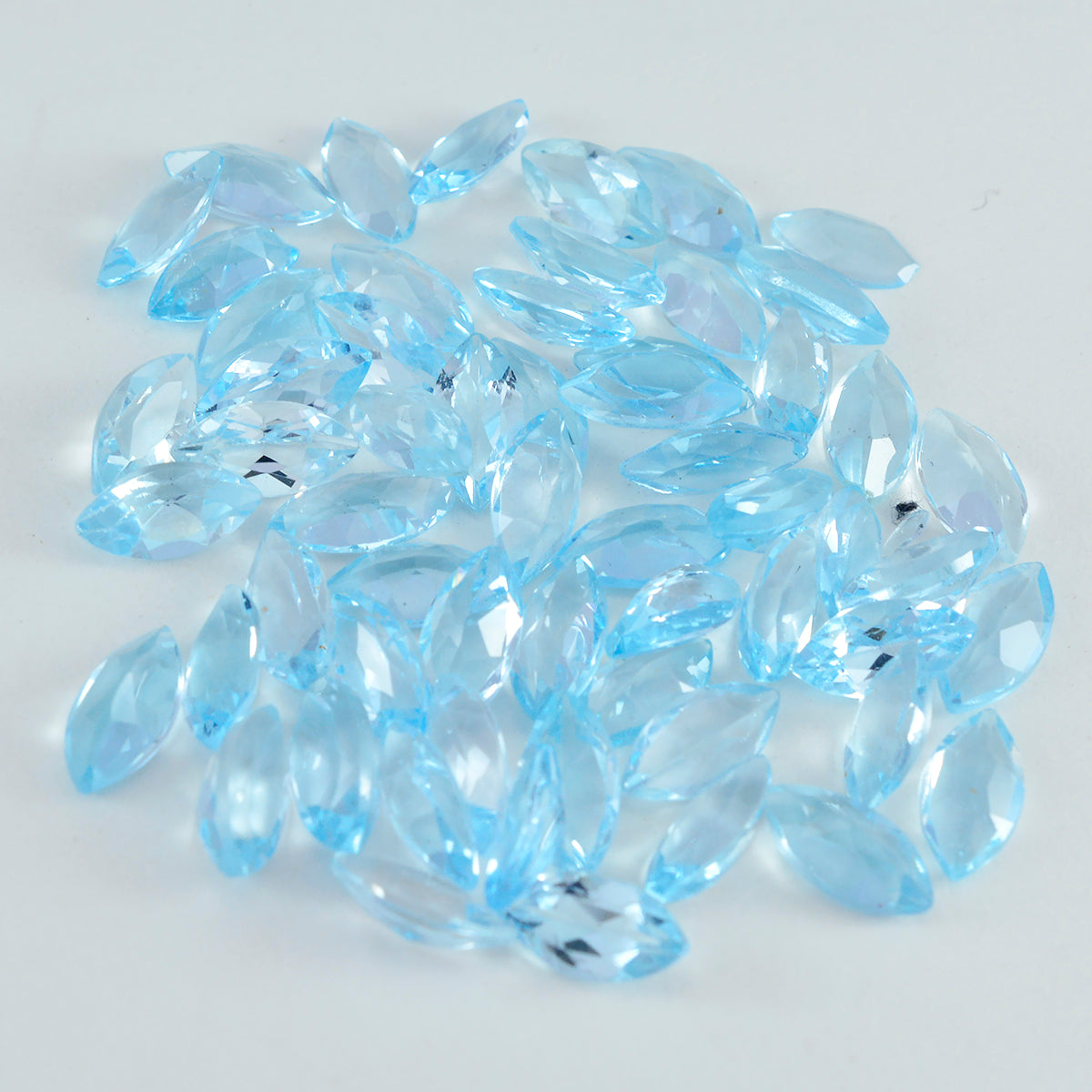 Riyogems 1PC Real Blue Topaz Faceted 3x6 mm Marquise Shape sweet Quality Gem
