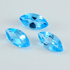Riyogems 1PC Real Blue Topaz Faceted 6X12 mm Marquise Shape beauty Quality Gemstone