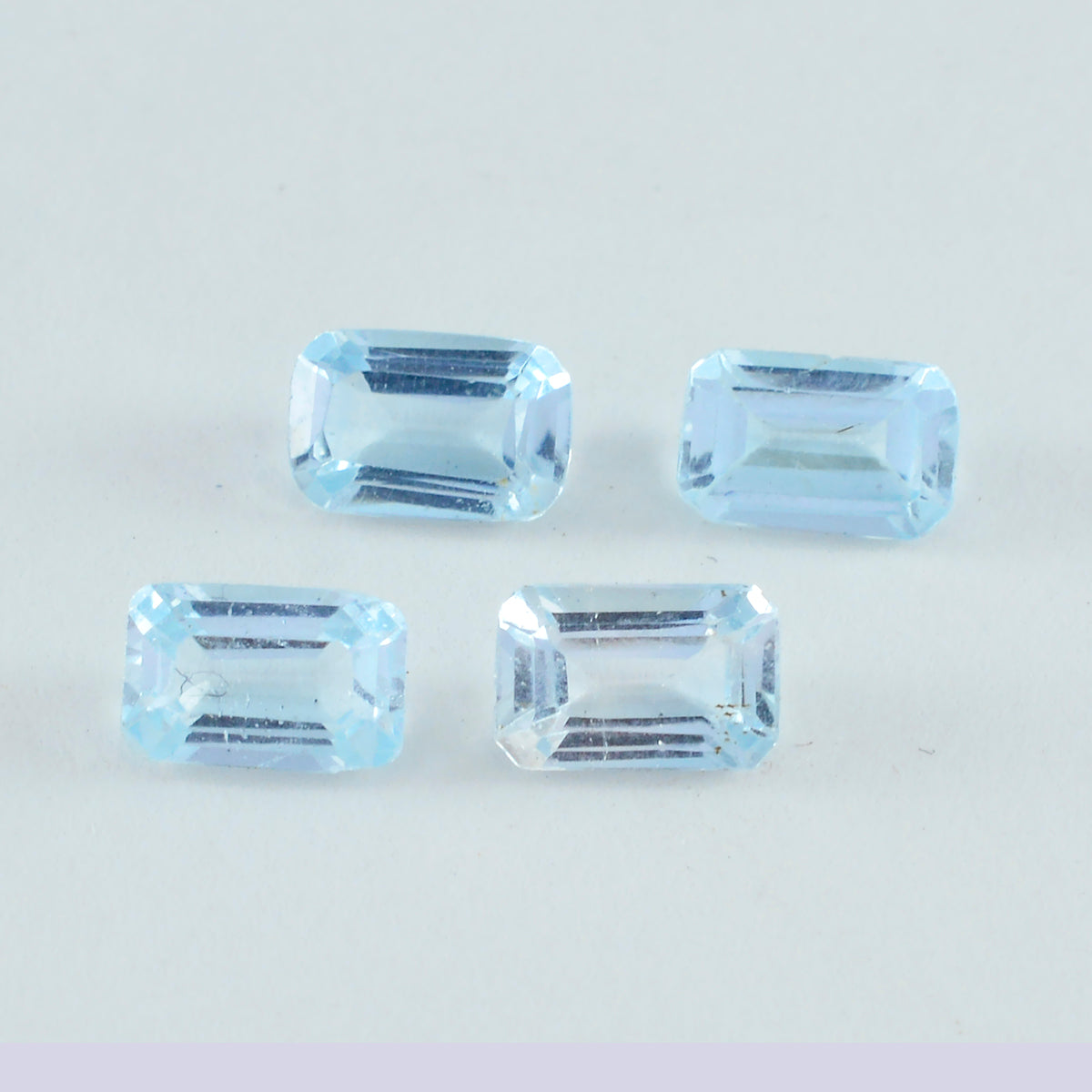 Riyogems 1PC Real Blue Topaz Faceted 6x8 mm Octagon Shape beautiful Quality Gems