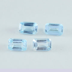 Riyogems 1PC Real Blue Topaz Faceted 6x8 mm Octagon Shape beautiful Quality Gems