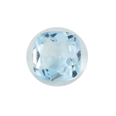 Riyogems 1PC Real Blue Topaz Faceted 8x8 mm Cushion Shape cute Quality Gem