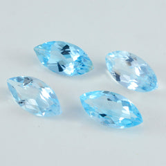 Riyogems 1PC Real Blue Topaz Faceted 9x18 mm Marquise Shape A Quality Loose Stone