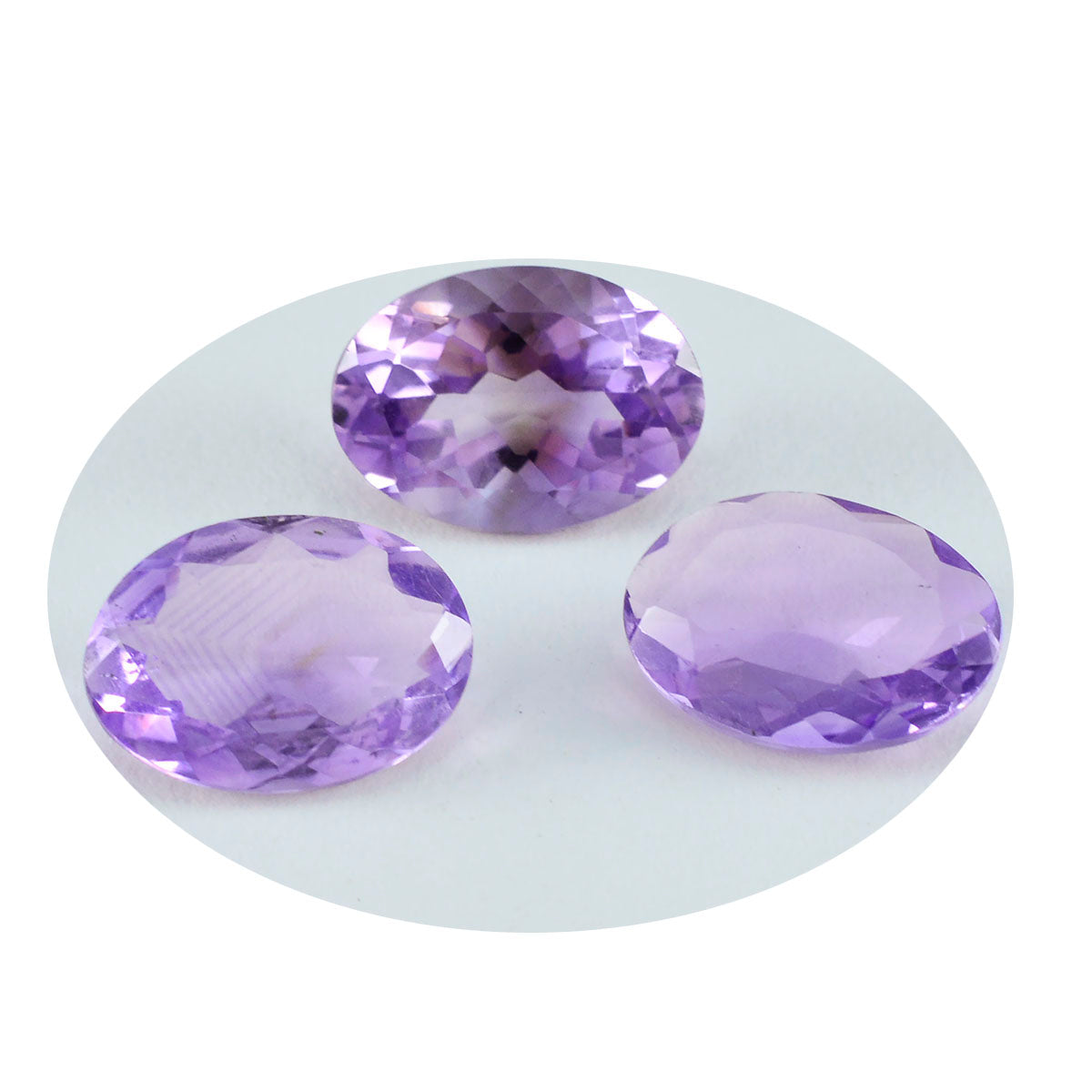 Riyogems 1PC Real Purple Amethyst Faceted 10x12 mm Oval Shape beautiful Quality Loose Gem