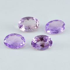 Riyogems 1PC Real Purple Amethyst Faceted 10x12 mm Oval Shape beautiful Quality Loose Gem