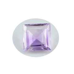 Riyogems 1PC Real Purple Amethyst Faceted 15x15 mm Square Shape pretty Quality Gem