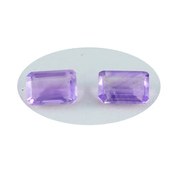Riyogems 1PC Real Purple Amethyst Faceted 2X4 mm Octagon Shape amazing Quality Loose Gems