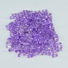 Riyogems 1PC Real Purple Amethyst Faceted 2x2 mm Round Shape fantastic Quality Gem