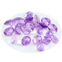 Riyogems 1PC Real Purple Amethyst Faceted 4x6 mm Oval Shape AAA Quality Loose Stone