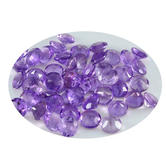 Riyogems 1PC Real Purple Amethyst Faceted 5x5 mm Round Shape sweet Quality Gemstone