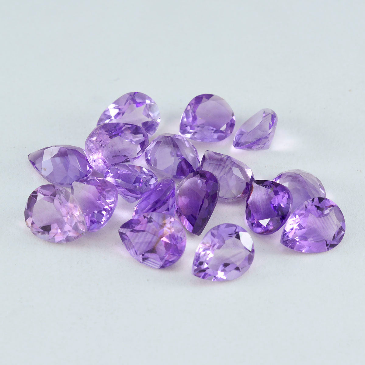 Riyogems 1PC Real Purple Amethyst Faceted 5x7 mm Pear Shape excellent Quality Stone